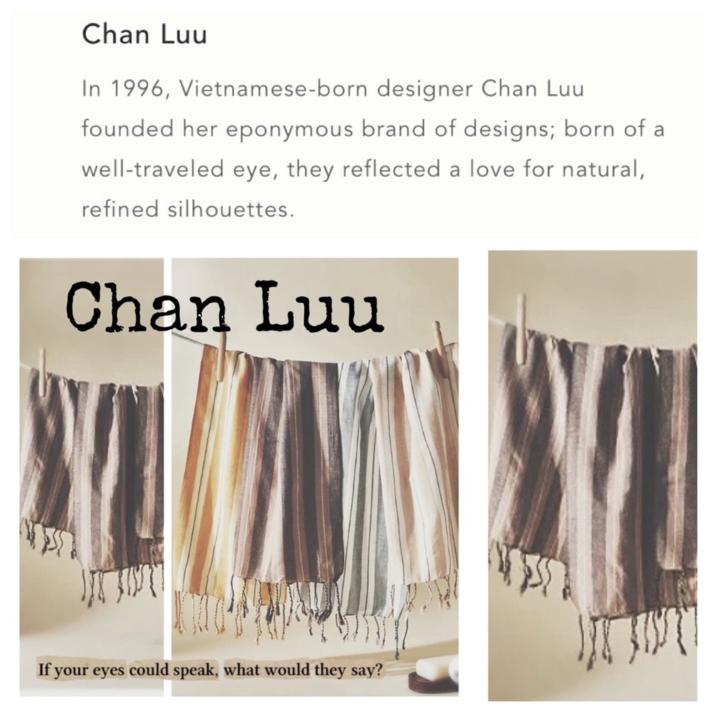 Anthropologie Chan Luu Woven Cotton Kitchen Towels Set of 4 NWT